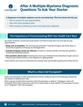 Thumbnail of the PDF version of After a Multiple Myeloma Diagnosis: Questions to Ask Your Doctor